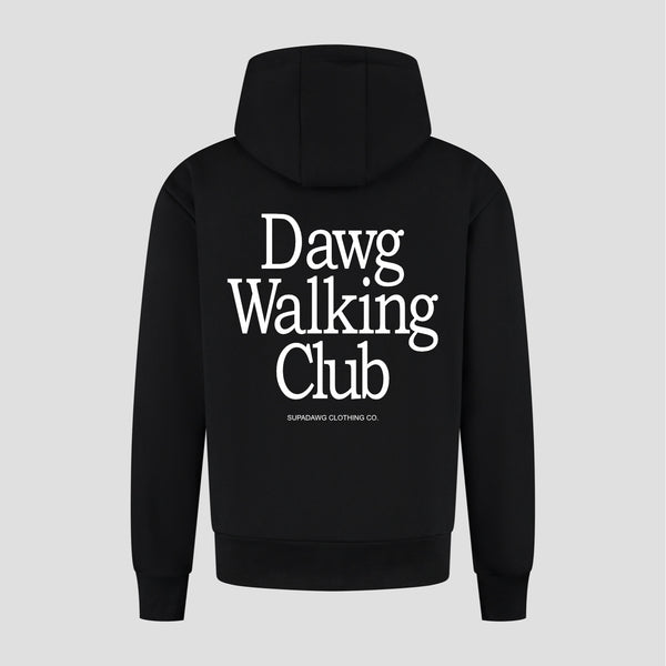 Achter Oversized Hoodie met Dog Walking Club print