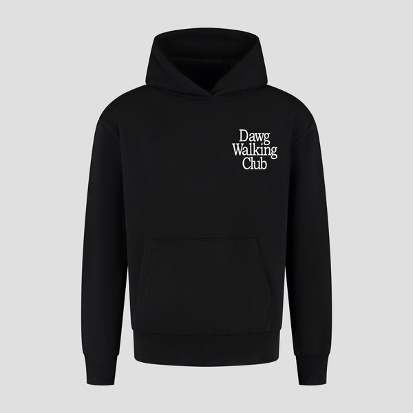 Voorkant Oversized Hoodie met Dawg Walking Club print