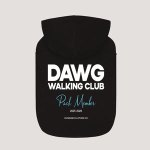 Honden Hoodie met Dawg Walking Club Pack Member print