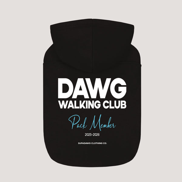 Honden Hoodie met Dawg Walking Club Pack Member print