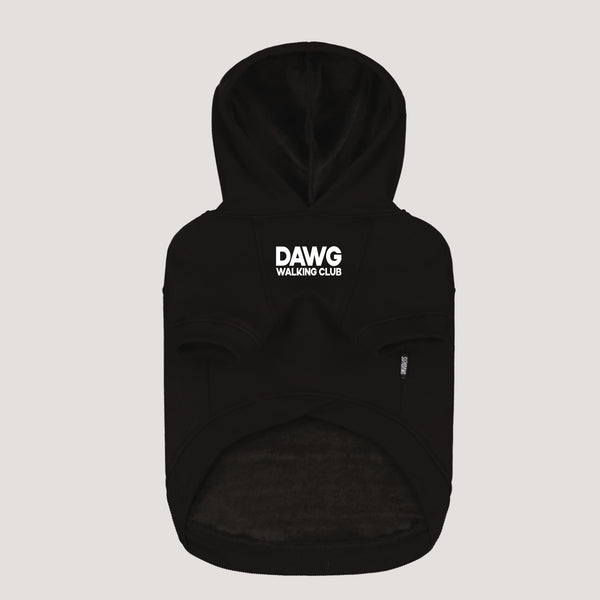 Voorkant Honden Hoodie met Dawg Walking Club Pack Member print
