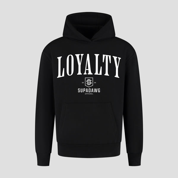 Voorkant Oversized Hoodie met Loyalty print