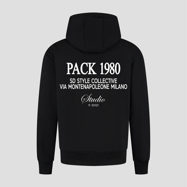Achterkant Oversized Hoodie met Pack 1980 print
