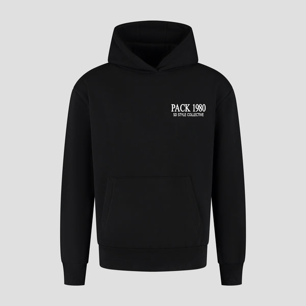 Voorkant Oversized Hoodie met Pack 1980 print