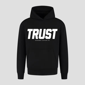 Voorkant Oversized Hoodie met Trust print