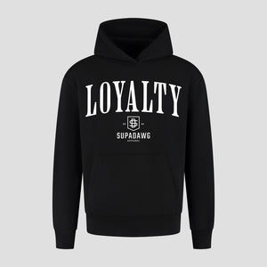 Voorkant Oversized Hoodie met Loyalty print
