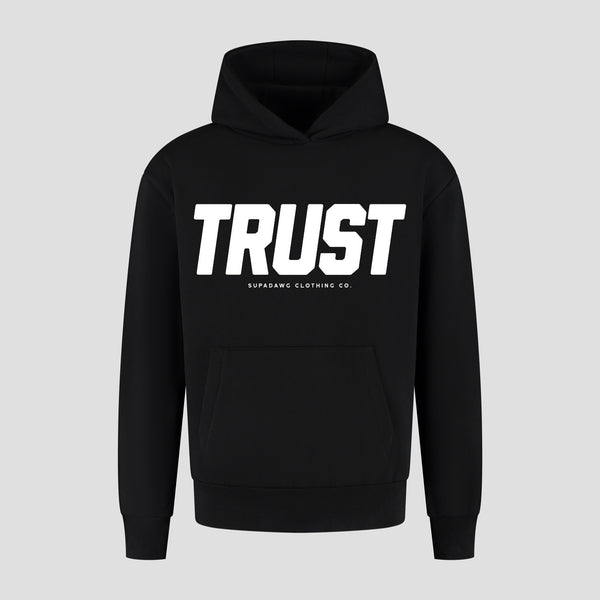 Voorkant Oversized Hoodie met Trust print